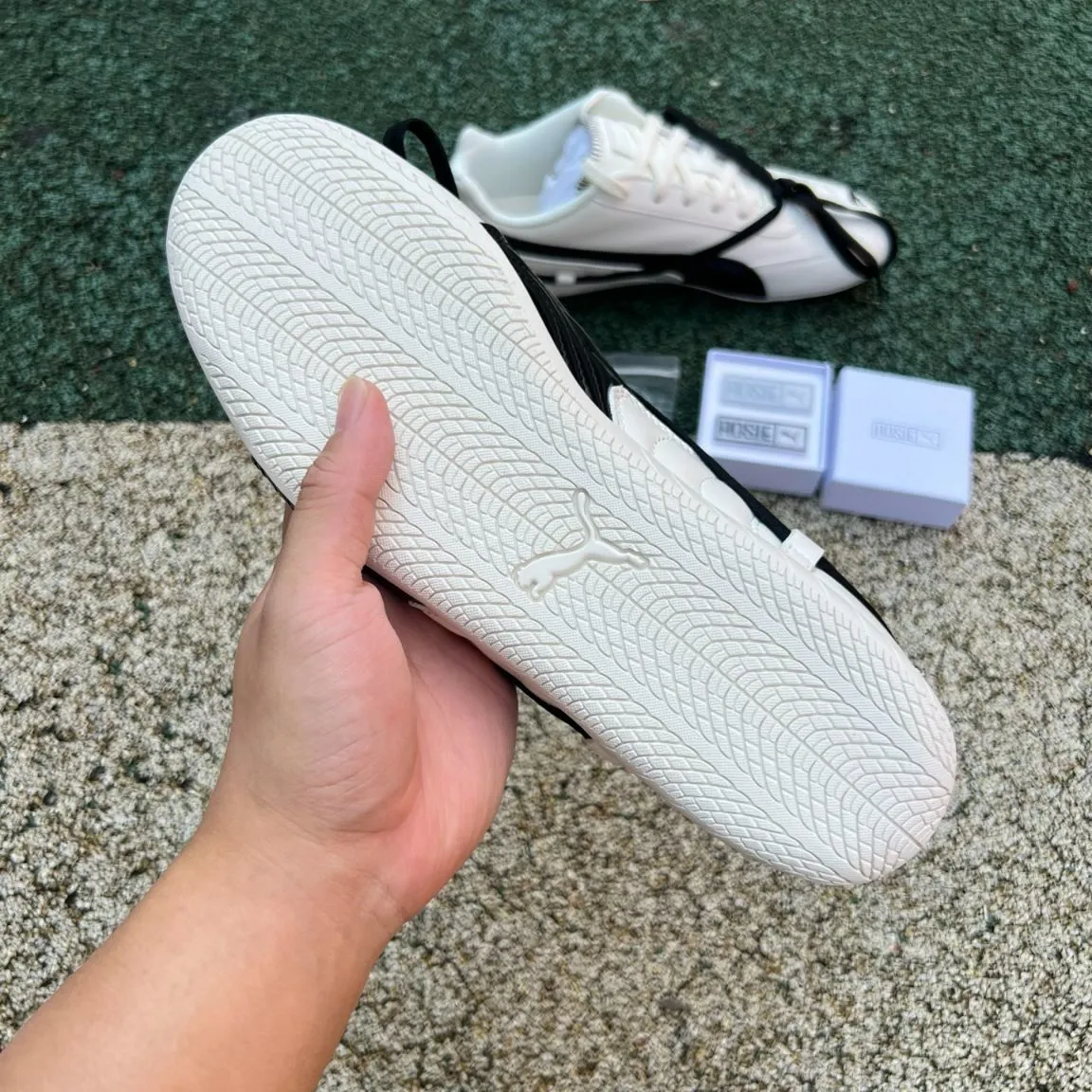 Rosé x PM Speedcat Premium Leather Warm White Shoes Sneakers - pm0000014 - Image 7