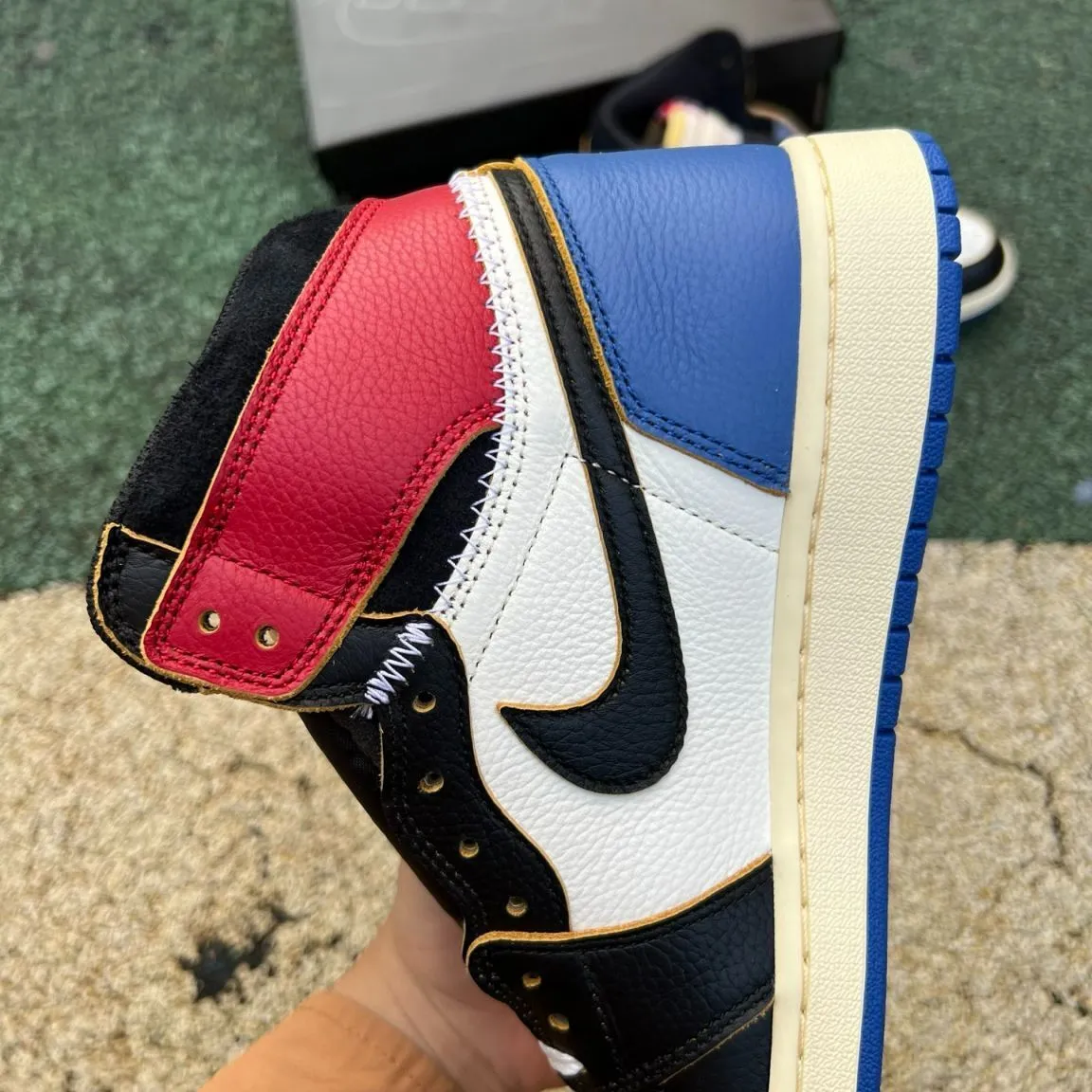 Fragment x Union LA x AJ 1 High OG Varsity Red Shoes Sneakers – nk0004749 - Image 9