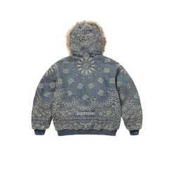 Alternative view of SUP Bandana Jacquard Denim Hooded Work Jacket - SUP0070
