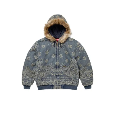 SUP Bandana Jacquard Denim Hooded Work Jacket - SUP0070