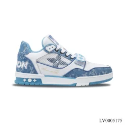 LV Trainer White Blue Shoes Sneakers – LV0005175