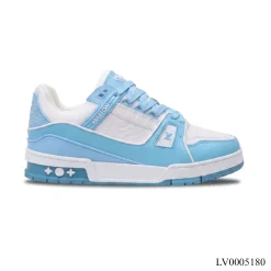 LV Trainer White Blue Shoes Sneakers – LV0005180