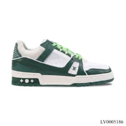 LV Trainer Green White Shoes Sneakers – LV0005186