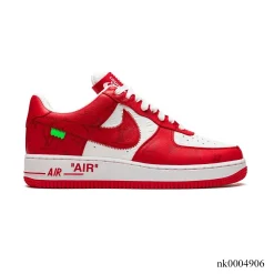 LV x AF 1 Virgil Abloh  White/Red Shoes Sneakers – nk0004906