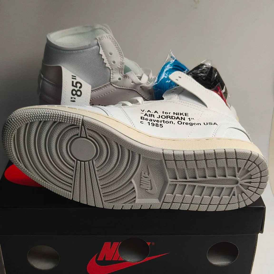Virgil Abloh Archive x AJ 1 High OG 'Alaska' Shoes Sneakers – nk0004931 - Image 8