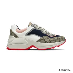 GG Rhyton Canvas Beige White Pink Shoes Sneakers – nk0004934