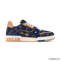 LV Blue DenimTrainer Shoes Sneakers – LV0005224