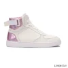 LV Rivoli High-Tops – White with Iridescent Purple Heel Shoes Sneakers – LV0005245