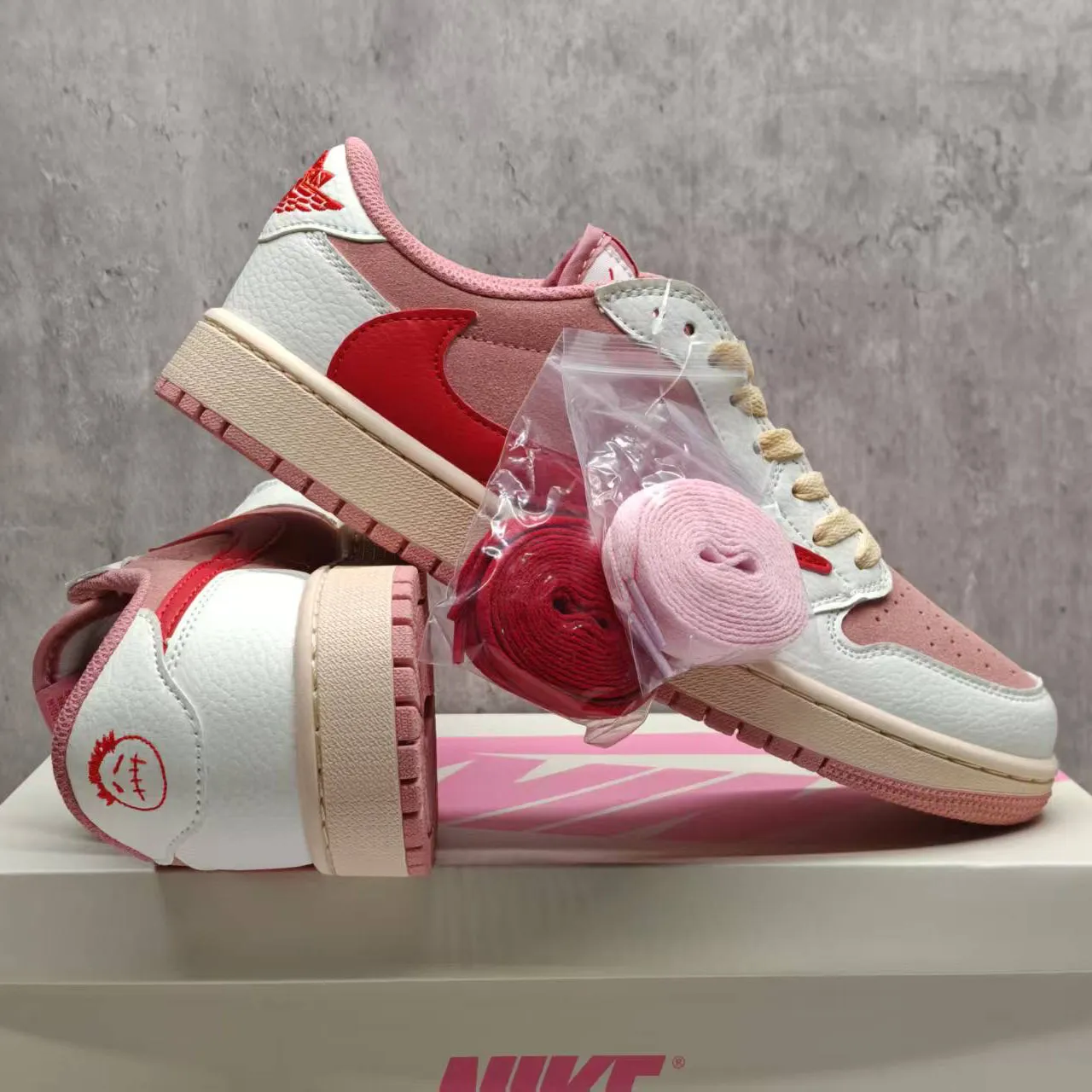Travis Scott x AJ 1 Retro Low OG 'Sail Tropical Pink' Shoes Sneakers – nk0005263 - Image 5