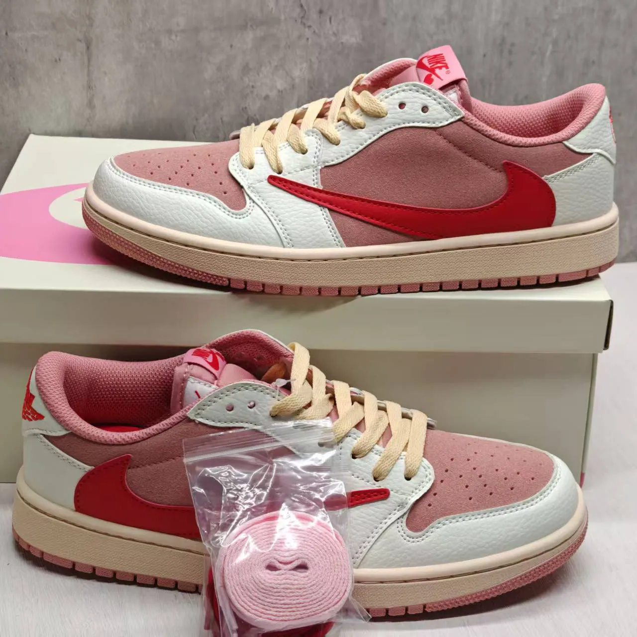 Travis Scott x AJ 1 Retro Low OG 'Sail Tropical Pink' Shoes Sneakers – nk0005263 - Image 4