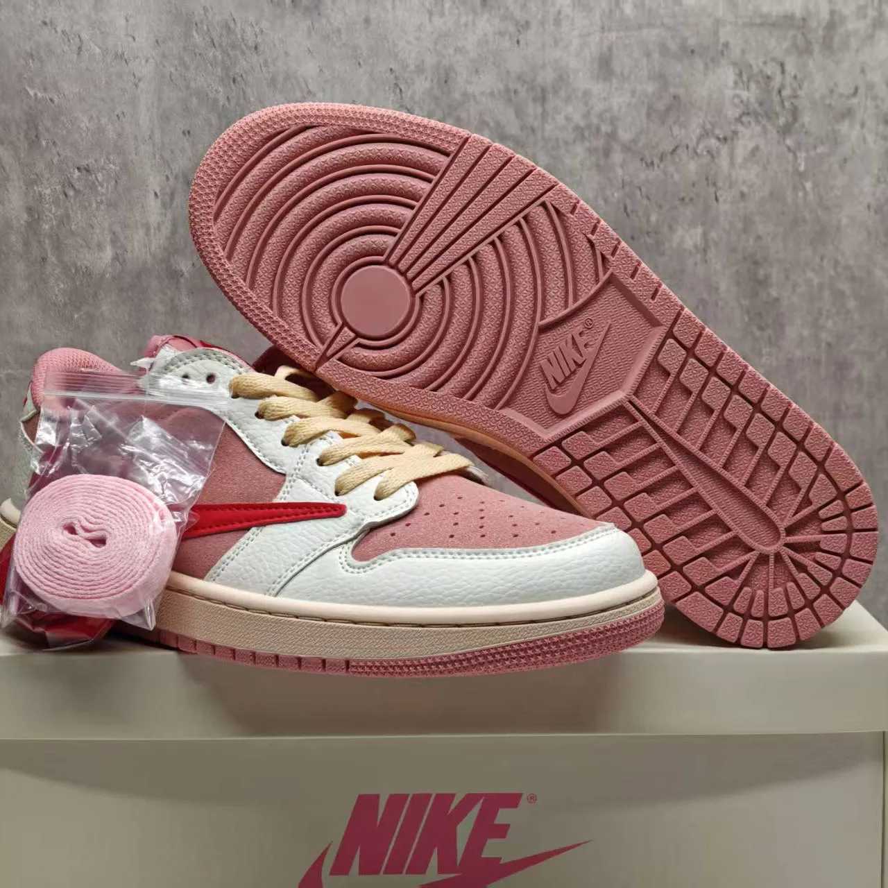 Travis Scott x AJ 1 Retro Low OG 'Sail Tropical Pink' Shoes Sneakers – nk0005263 - Image 10