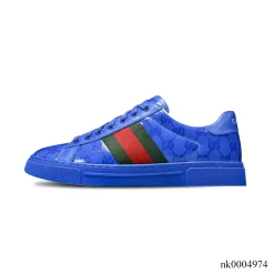 Alternative view of GG Ace Web Blue Monogram Shoes Sneakers – nk0004974