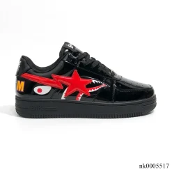 A Bathing Ape Bape Sta Low Shark Black Shoes Sneakers - nk0005517